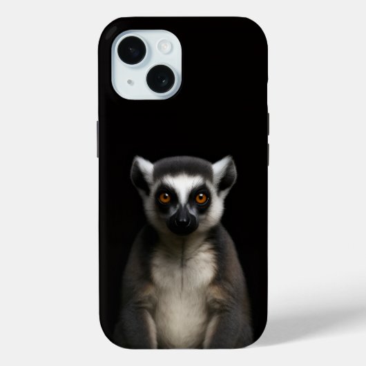 ブラック4ラグジュアリーiPhone15ケース、穏やかなワオキツネズミ Case-Mate iPhoneケース (裏面)