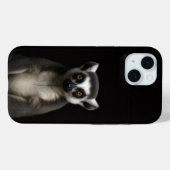 ブラック4ラグジュアリーiPhone15ケース、穏やかなワオキツネズミ Case-Mate iPhoneケース (裏面 (横))