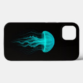 ブラック4ラグジュアリーiPhone 13ケース、アクアグロウクラゲ Case-Mate iPhoneケース (裏面 (横))