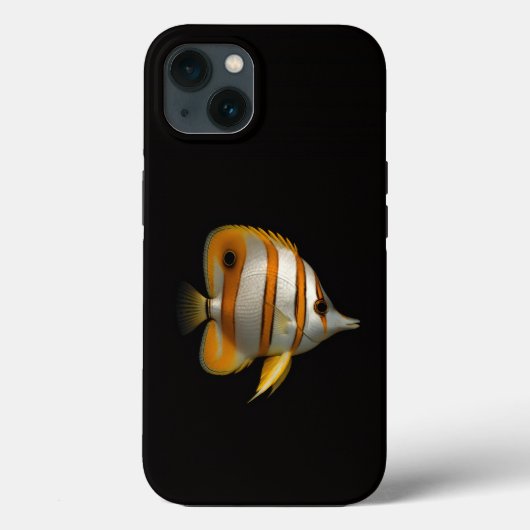ブラック4ラグジュアリーiPhone 13ケース、サンゴチョウチョウウオ Case-Mate iPhoneケース (裏面)