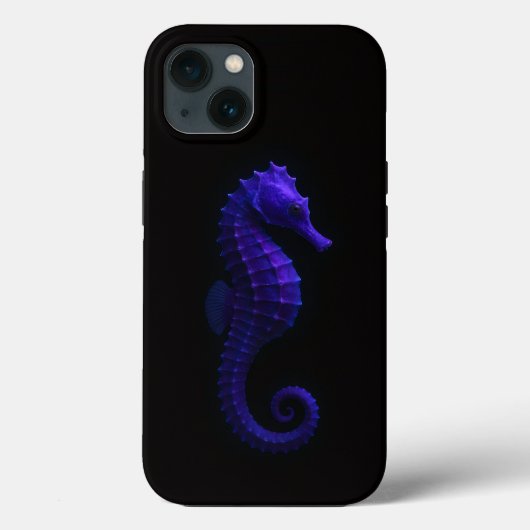 ブラック4ラグジュアリーiPhone 13ケース バイオレットブルーシーホース Case-Mate iPhoneケース (裏面)