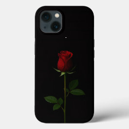 ブラック4ラグジュアリーiPhone 13ケース、ベルベットレッドローズ iPhone 13ケース