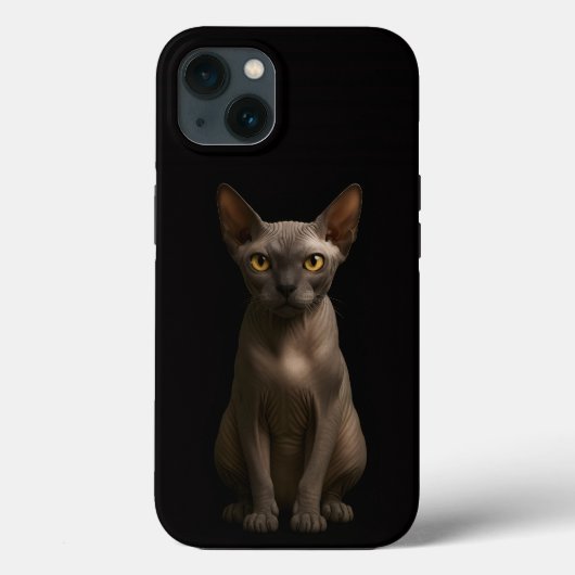 ブラック4ラグジュアリーiPhone 13、スフィンクス猫 Case-Mate iPhoneケース (裏面)