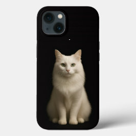 ブラック4ラグジュアリーiPhone 13、トルコアンゴラ猫 iPhone 13ケース