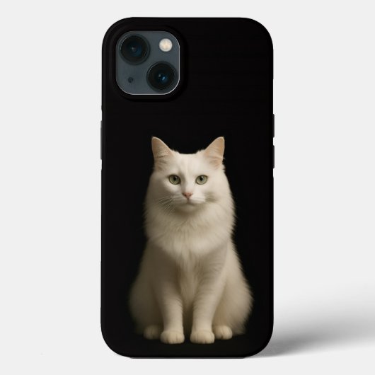 ブラック4ラグジュアリーiPhone 13、トルコアンゴラ猫 Case-Mate iPhoneケース (裏面)