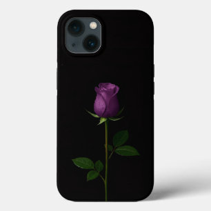 ブラック4ラグジュアリーiPhone 13、ロイヤルヴァイオレットローズ iPhone 13ケース