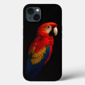 ブラック4ラグジュアリーiPhone 13、緋色のオウムのエレガンス Case-Mate iPhoneケース (裏面)