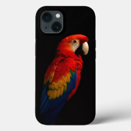 ブラック4ラグジュアリーiPhone 13、緋色のオウムのエレガンス iPhone 13ケース