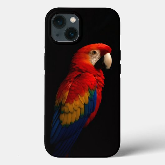 ブラック4ラグジュアリーiPhone 13、緋色のオウムのエレガンス Case-Mate iPhoneケース (裏面)