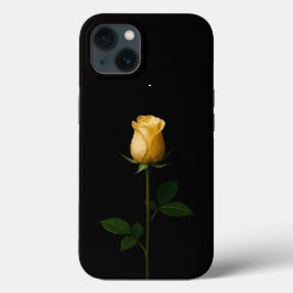ブラック4ラグジュアリーiPhone 13、陽だまりの黄色いバラ iPhone 13ケース