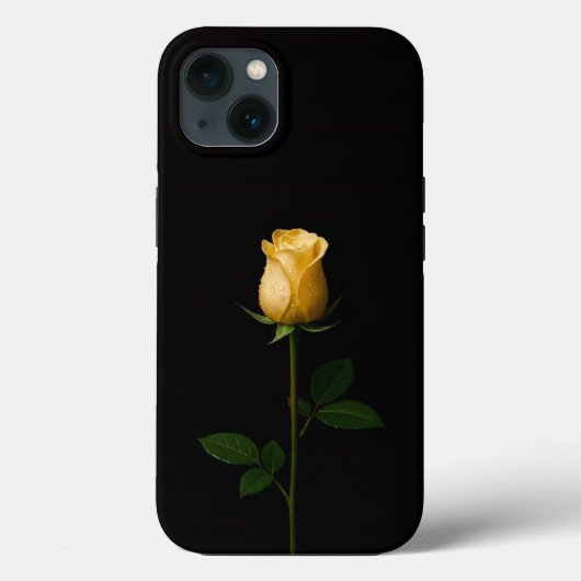ブラック4ラグジュアリーiPhone 13、陽だまりの黄色いバラ Case-Mate iPhoneケース (裏面)