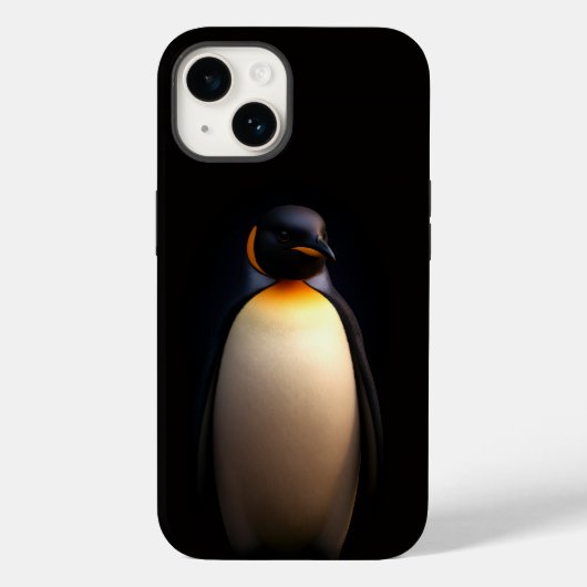 ブラック4ラグジュアリーiPhone 14ケースメイト、エンペラーペンギン Case-Mate iPhoneケース (裏面)
