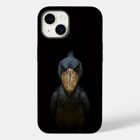 ブラック4ラグジュアリーiPhone 14ケースメイト、ハシビロコウ Case-Mate iPhoneケース (裏面)