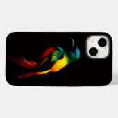 ブラック4ラグジュアリーiPhone 14ケースメイト、レインボーバード Case-Mate iPhoneケース (裏面 (横))