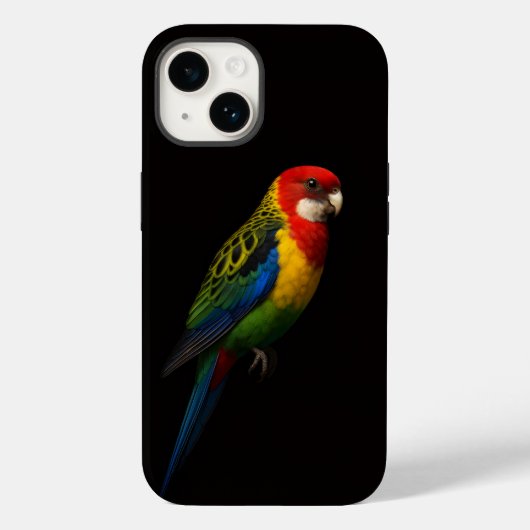 ブラック4ラグジュアリーiPhone 14ケースメイト、ワカバインコ Case-Mate iPhoneケース (裏面)