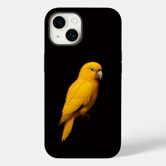 ブラック4ラグジュアリーiPhone 14 Case-Mate、ゴールデンインコ Case-Mate iPhoneケース (裏面)
