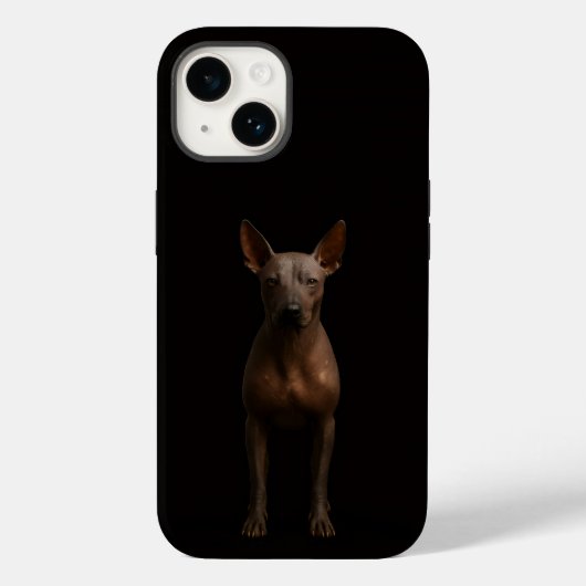 ブラック4ラグジュアリーiPhone 14 Mate、アルゼンチン・ピラ・ドッグ Case-Mate iPhoneケース (裏面)