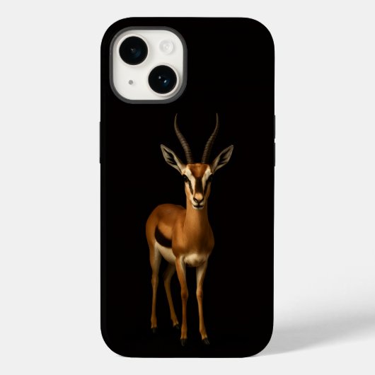 ブラック4ラグジュアリーiPhone 14 Mate、エレガントなガゼル Case-Mate iPhoneケース (裏面)