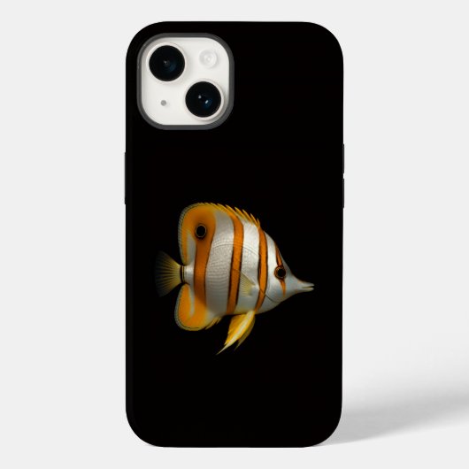 ブラック4ラグジュアリーiPhone 14 Mate、サンゴチョウチョウウオ Case-Mate iPhoneケース (裏面)