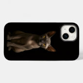 ブラック4ラグジュアリーiPhone 14 Mate、スフィンクス猫 Case-Mate iPhoneケース (裏面 (横))