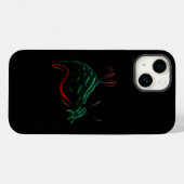 ブラック4ラグジュアリーiPhone 14 Mate、ネオンウミウシ Case-Mate iPhoneケース (裏面 (横))