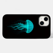ブラック4ラグジュアリーiPhone 14 Mate、ネオンクラゲ Case-Mate iPhoneケース (裏面 (横))