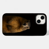 ブラック4ラグジュアリーiPhone 14 Mate, フラッフィーマーモット Case-Mate iPhoneケース (裏面 (横))