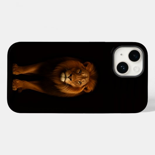 ブラック4ラグジュアリーiPhone 14 Mate マジェスティック ライオン Case-Mate iPhoneケース (裏面 (横))