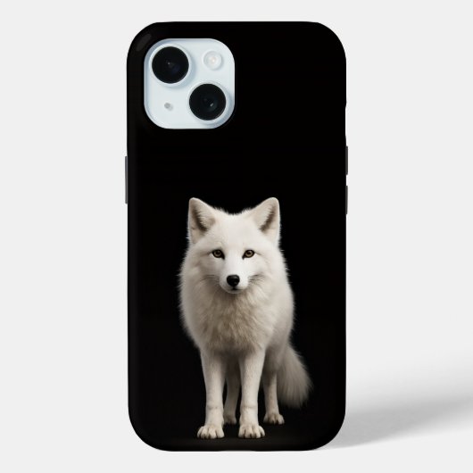 ブラック4ラグジュアリーiPhone 15ケース、アイシイアークティックフォックス Case-Mate iPhoneケース (裏面)