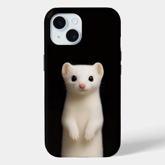 ブラック4ラグジュアリーiPhone 15ケース、スタイリッシュなエルミン Case-Mate iPhoneケース (裏面)