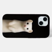 ブラック4ラグジュアリーiPhone 15ケース、スタイリッシュなエルミン Case-Mate iPhoneケース (裏面 (横))