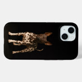 ブラック4ラグジュアリーiPhone 15ケース、ヘアレス・テリア犬 Case-Mate iPhoneケース (裏面 (横))