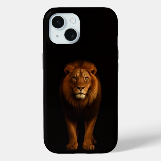 ブラック4ラグジュアリーiPhone 15ケース、マジェスティックライオン Case-Mate iPhoneケース (裏面)