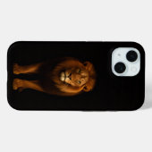 ブラック4ラグジュアリーiPhone 15ケース、マジェスティックライオン Case-Mate iPhoneケース (裏面 (横))
