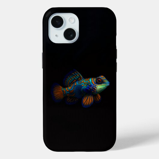 ブラック4ラグジュアリーiPhone 15ケース、マンダリンフィッシュ Case-Mate iPhoneケース (裏面)