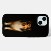 ブラック4ラグジュアリーiPhone 15ケース、忠実なコリー犬 Case-Mate iPhoneケース (裏面 (横))