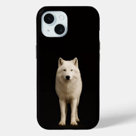 ブラック4ラグジュアリーiPhone 15ケース、象牙のアークティックウルフ iPhone 15ケース