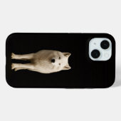 ブラック4ラグジュアリーiPhone 15ケース、象牙のアークティックウルフ Case-Mate iPhoneケース (裏面 (横))