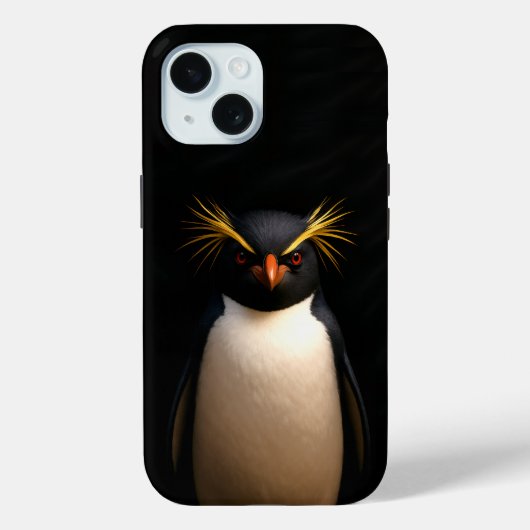 ブラック4ラグジュアリーiPhone 15、イワトビペンギン Case-Mate iPhoneケース (裏面)