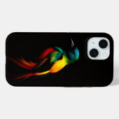 ブラック4ラグジュアリーiPhone 15 Case-Mate、レインボーバード Case-Mate iPhoneケース (裏面 (横))