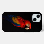 ブラック4ラグジュアリーiPhone 15 Case-Mate、緋色のオウム Case-Mate iPhoneケース (裏面 (横))