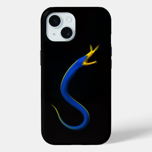 ブラック4ラグジュアリーiPhone 15 Mate、ブルーリボンウナギ Case-Mate iPhoneケース (裏面)