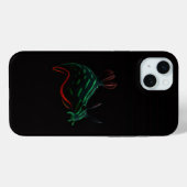 ブラック4ラグジュアリーiPhone 15 Plus、ネオンウミウシ Case-Mate iPhoneケース (裏面 (横))