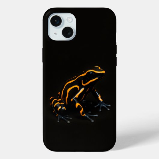 ブラック4ラグジュアリーiPhone 15 Plus ブラックオレンジフロッグ Case-Mate iPhoneケース (裏面)