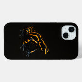 ブラック4ラグジュアリーiPhone 15 Plus ブラックオレンジフロッグ Case-Mate iPhoneケース (裏面 (横))