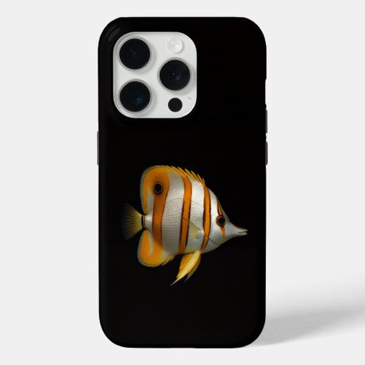 ブラック4ラグジュアリーiPhone 15 Pro、サンゴチョウチョウウオ Case-Mate iPhoneケース (裏面)