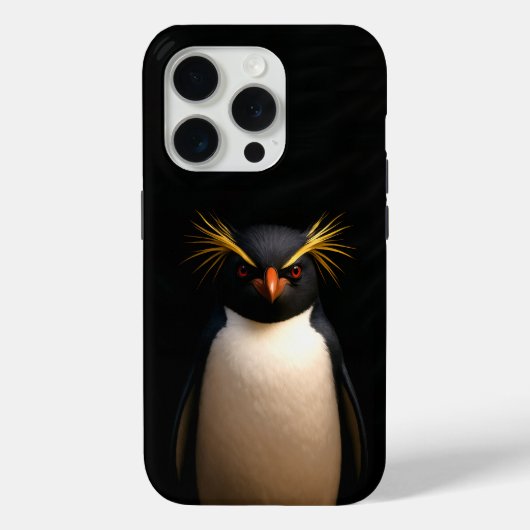 ブラック4ラグジュアリーiPhone 15 Pro、ロックホッパーペンギン Case-Mate iPhoneケース (裏面)