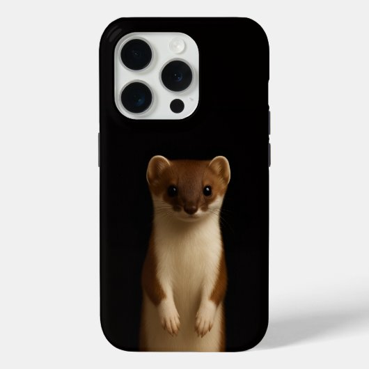 ブラック4ラグジュアリーiPhone 15 Pro Mate、エレガントウィーゼル Case-Mate iPhoneケース (裏面)