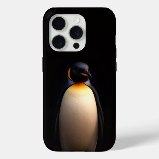 ブラック4ラグジュアリーiPhone 15 Pro Mate、エンペラーペンギン Case-Mate iPhoneケース (裏面)