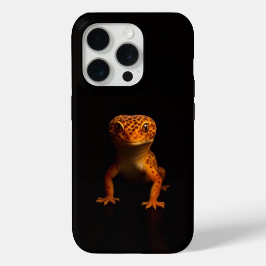 ブラック4ラグジュアリーiPhone 15 Pro Mate、ヒョウモントカゲモドキ Case-Mate iPhoneケース (裏面)